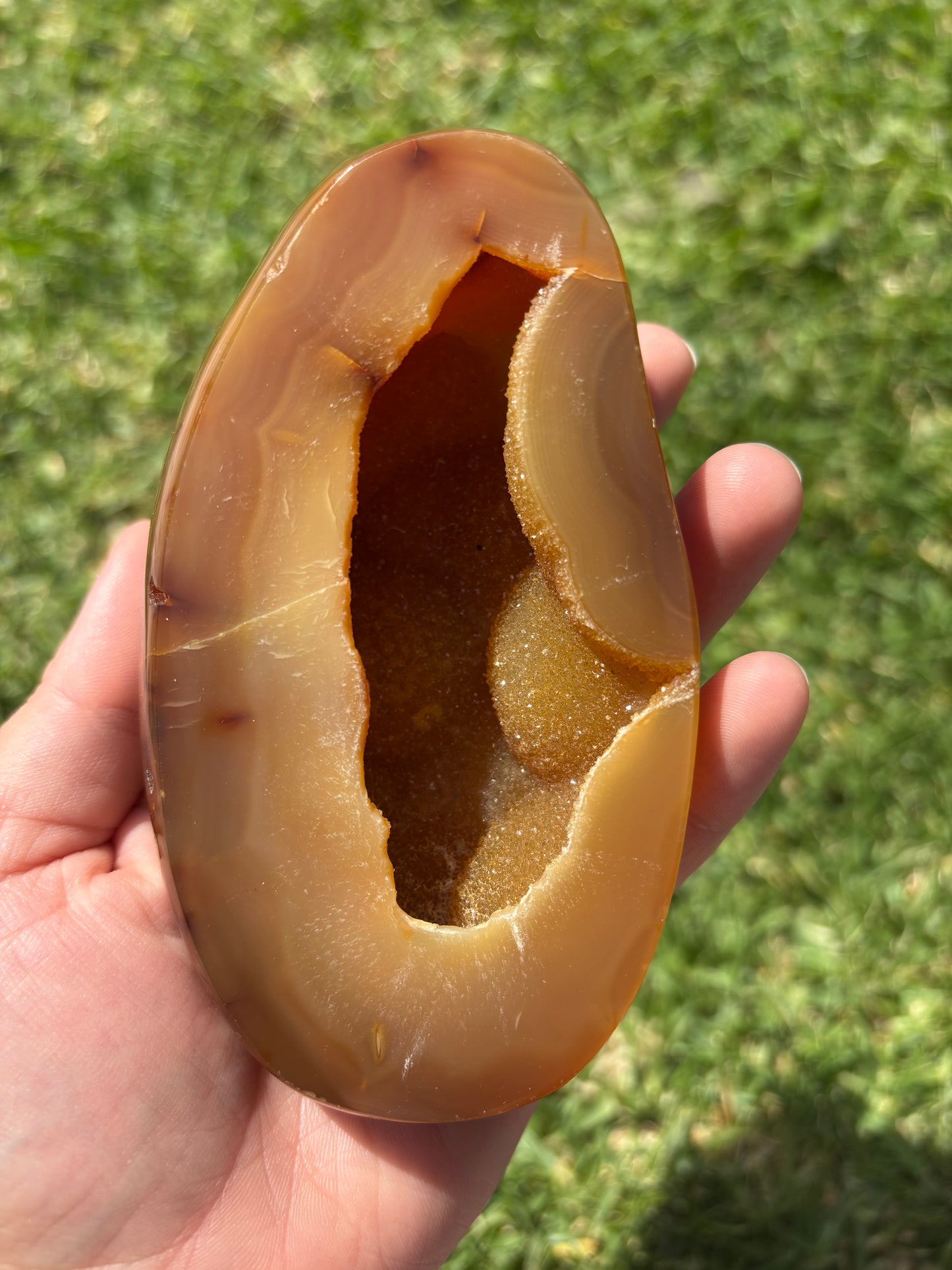 Druzy Carnelian Piece ( Doesn’t Stand Up Lays Flat Will Come With Stand)
