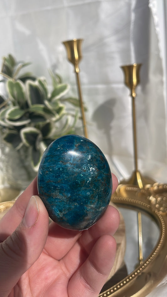 Blue Apatite Palmstone