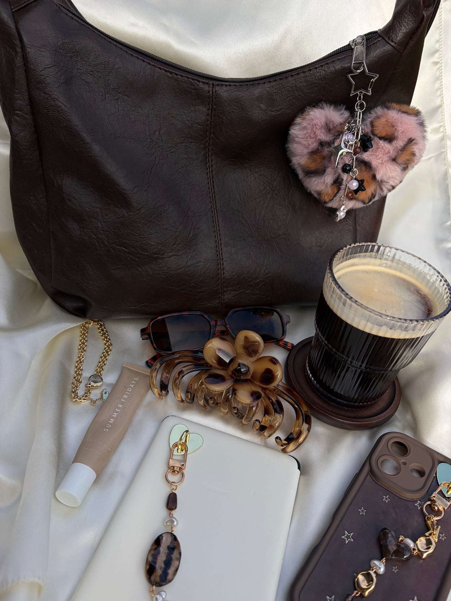 Sliver Plush Bag Charm