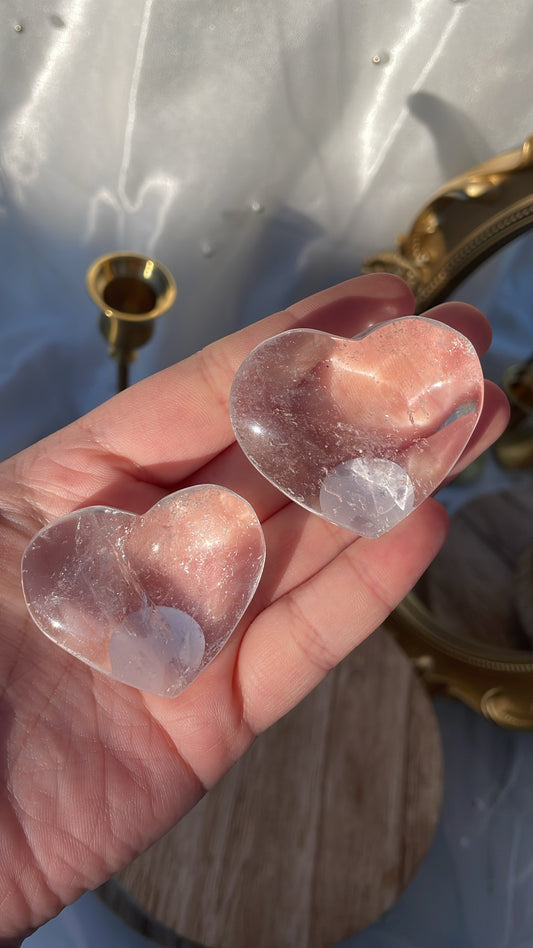 Clear Quartz Hearts