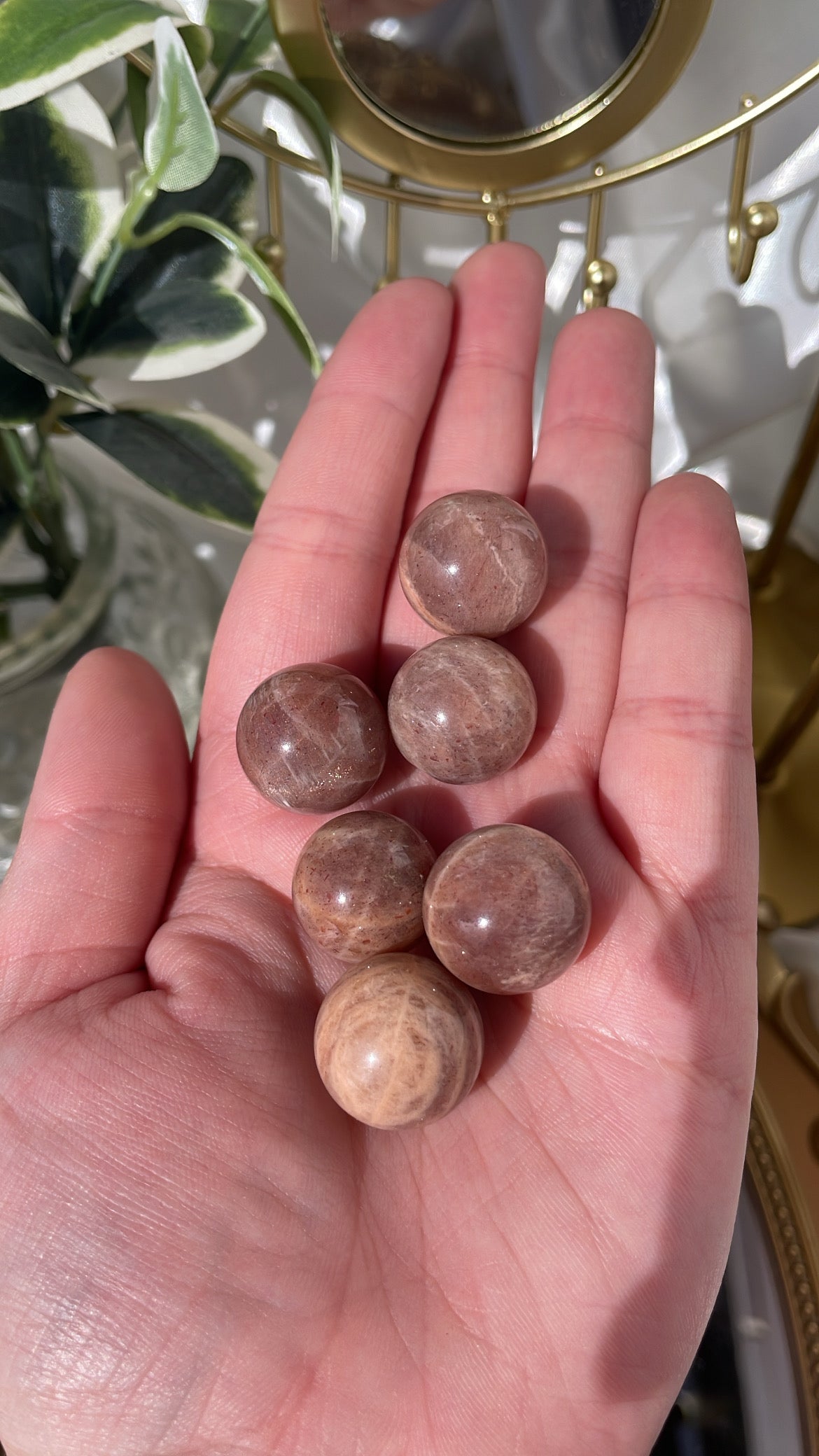 Peach Moonstone Mini Spheres