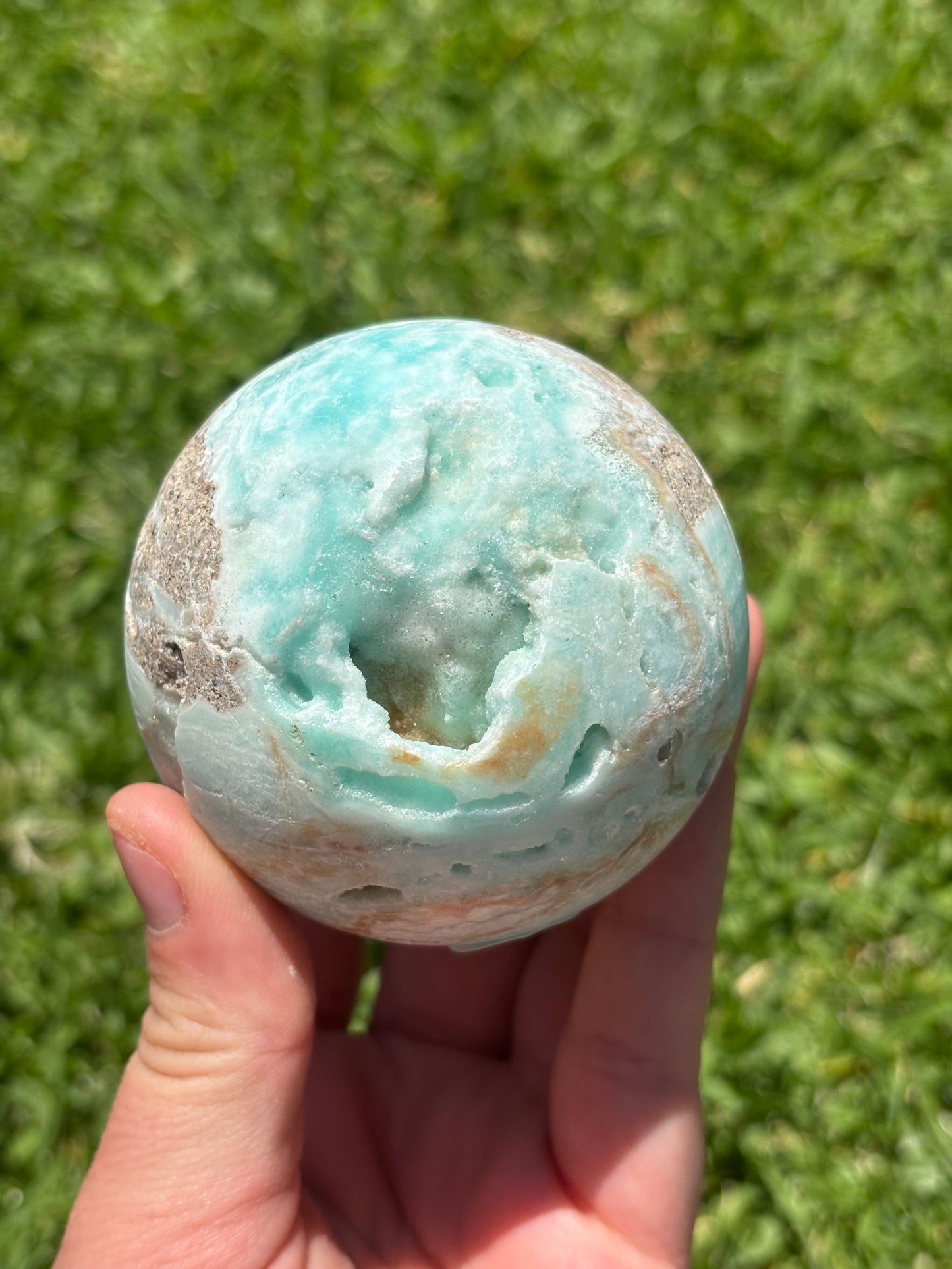Blue Aragonite Sphere