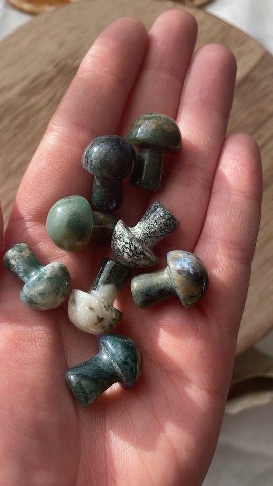 Moss Agate Mini Mushrooms