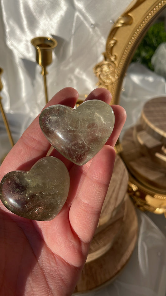 Green Amethyst Hearts