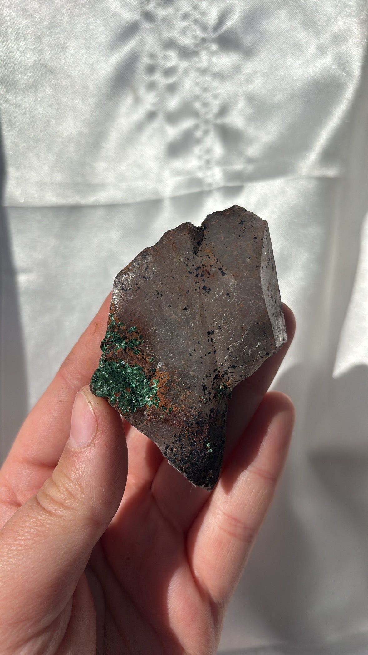 Malachite On Quartz Piece