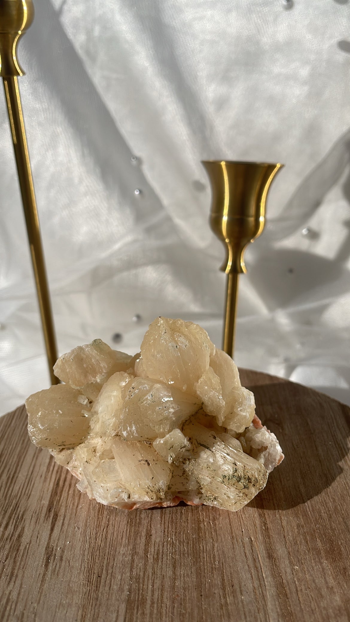 Peach Stilbite Cluster