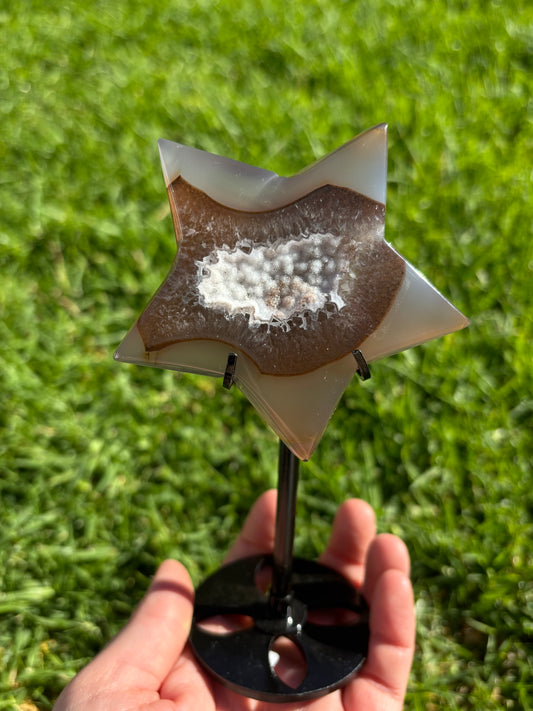 Druzy Agate Star On Stand