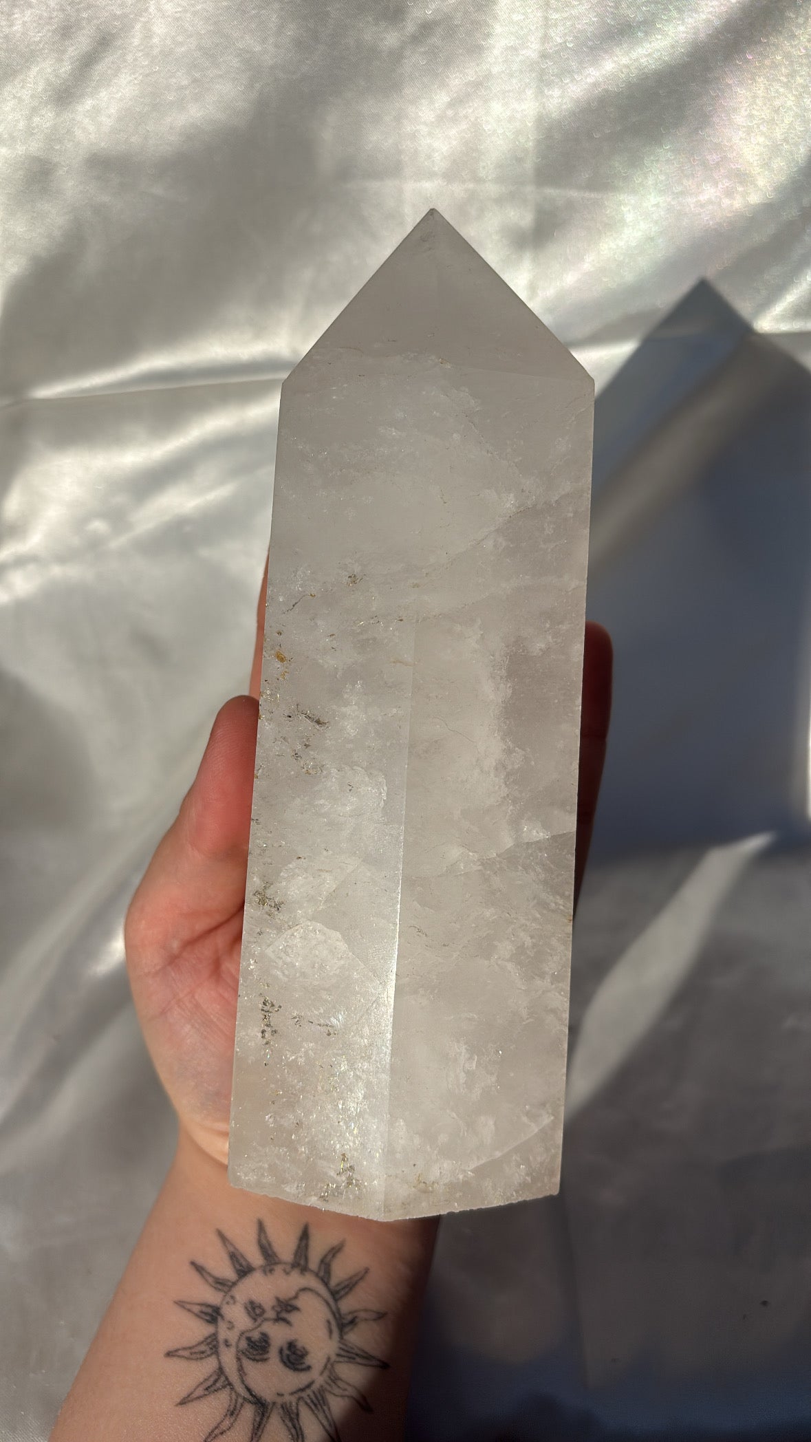 Milk Quartz Tower With Inclusions