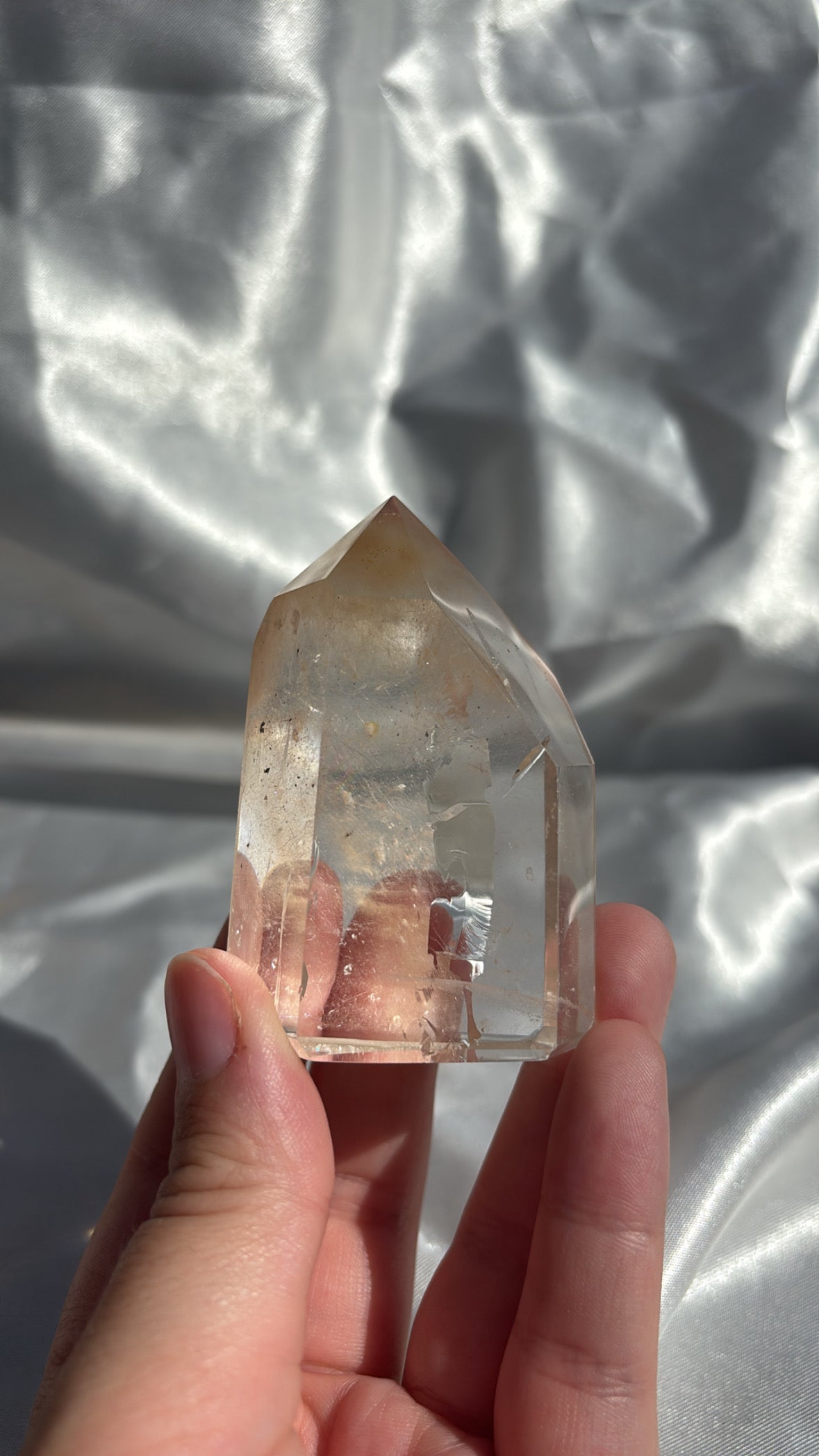 Clear Quartz With Gold Rutile Inclusions