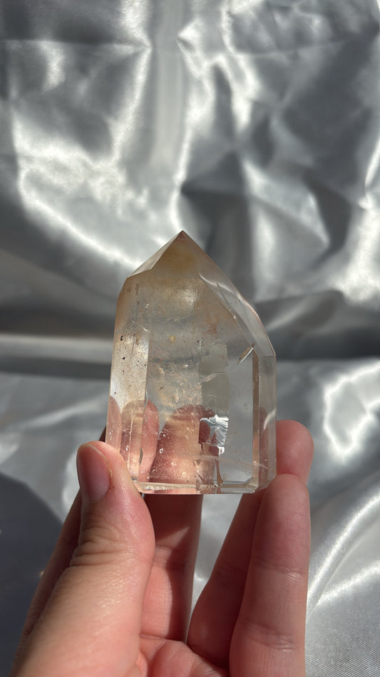 Clear Quartz With Gold Rutile Inclusions