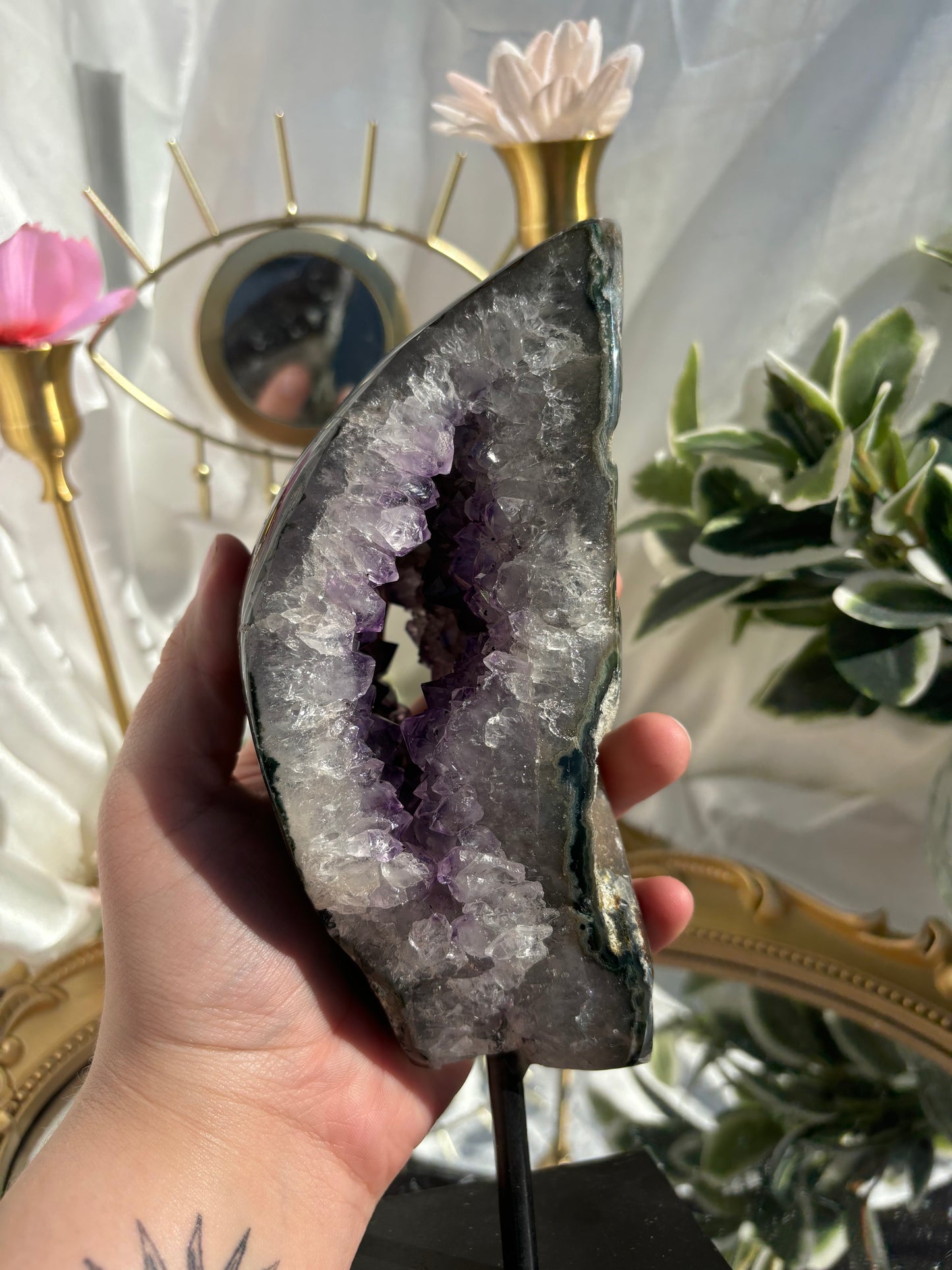 Polished Amethyst On Stand