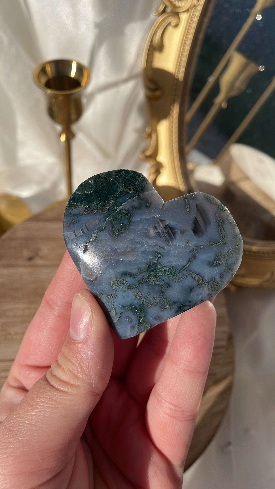 Moss Agate Heart