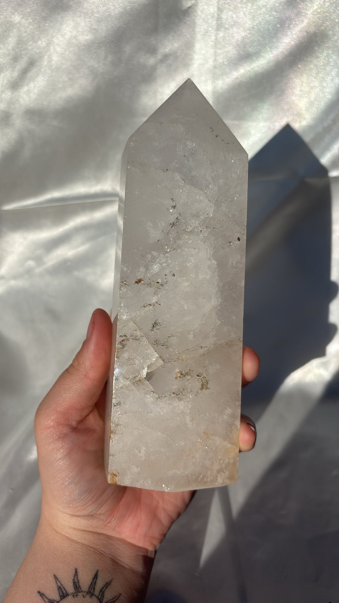 Milk Quartz Tower With Inclusions