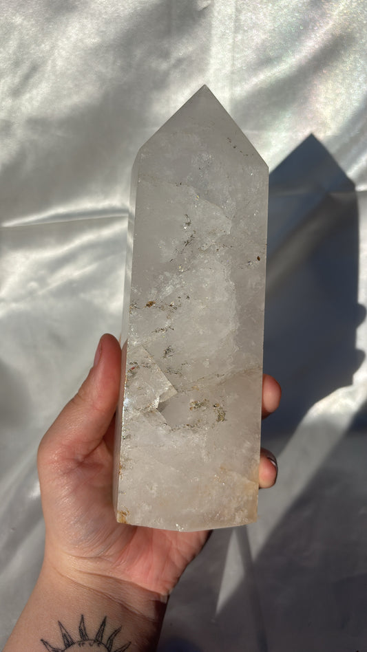 Milk Quartz Tower With Inclusions