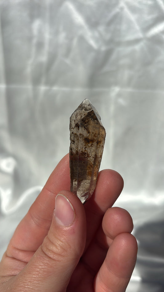 Included Smokey Quartz Point With Raw Back