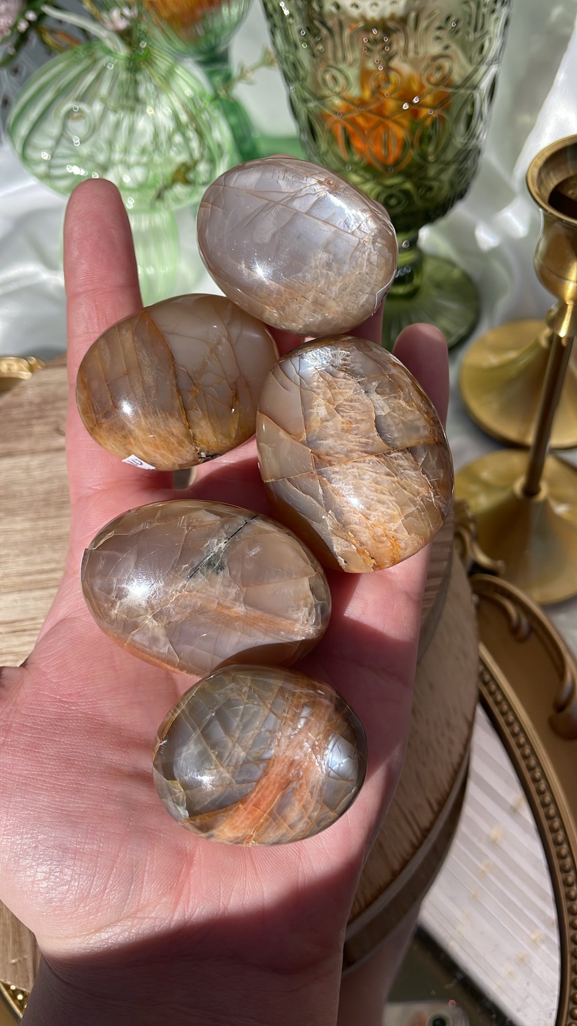 Peach Moonstone Palmstones