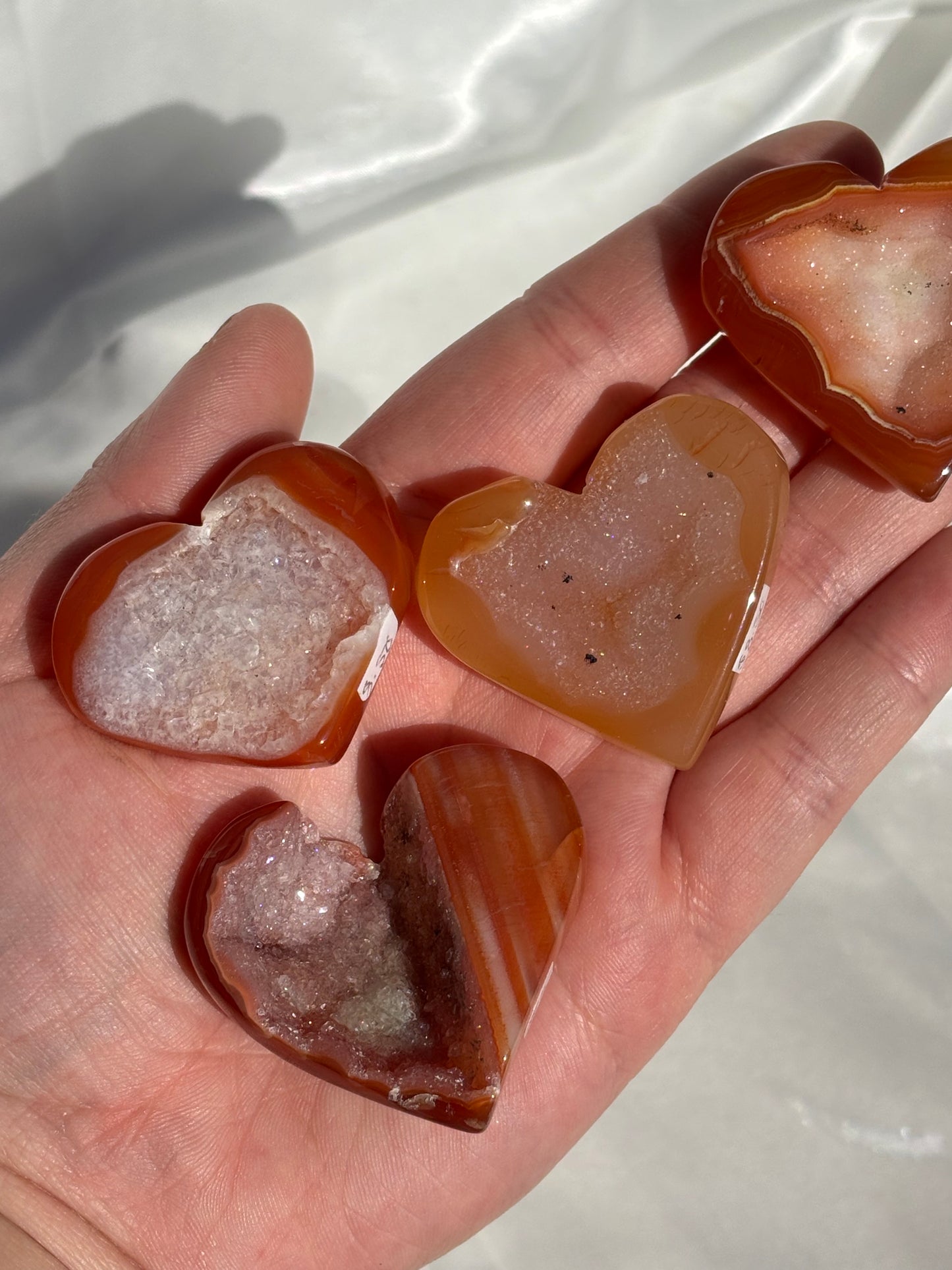 Druzy Carnelian Hearts