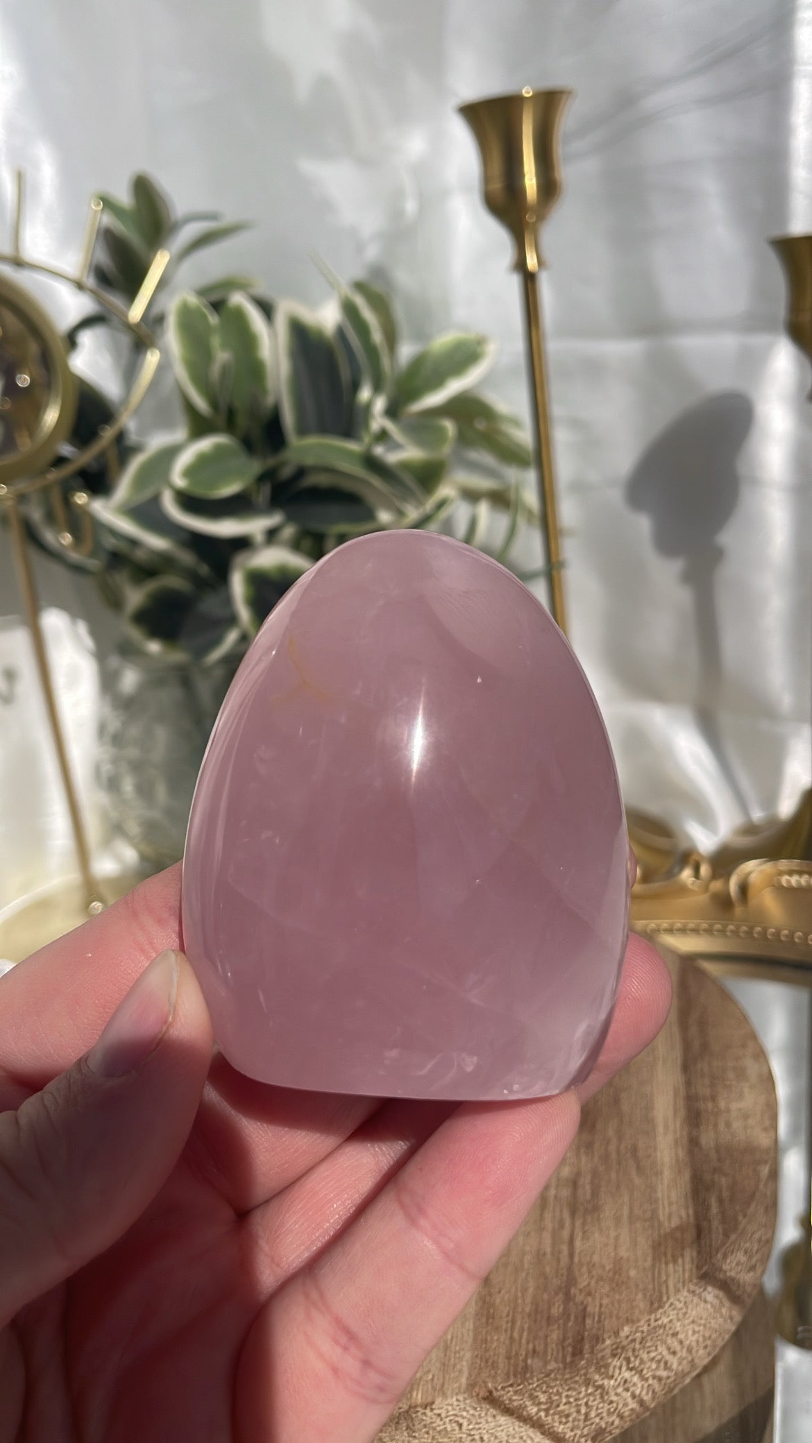 Rose Quartz Freeform With Golden Healer Inclusion