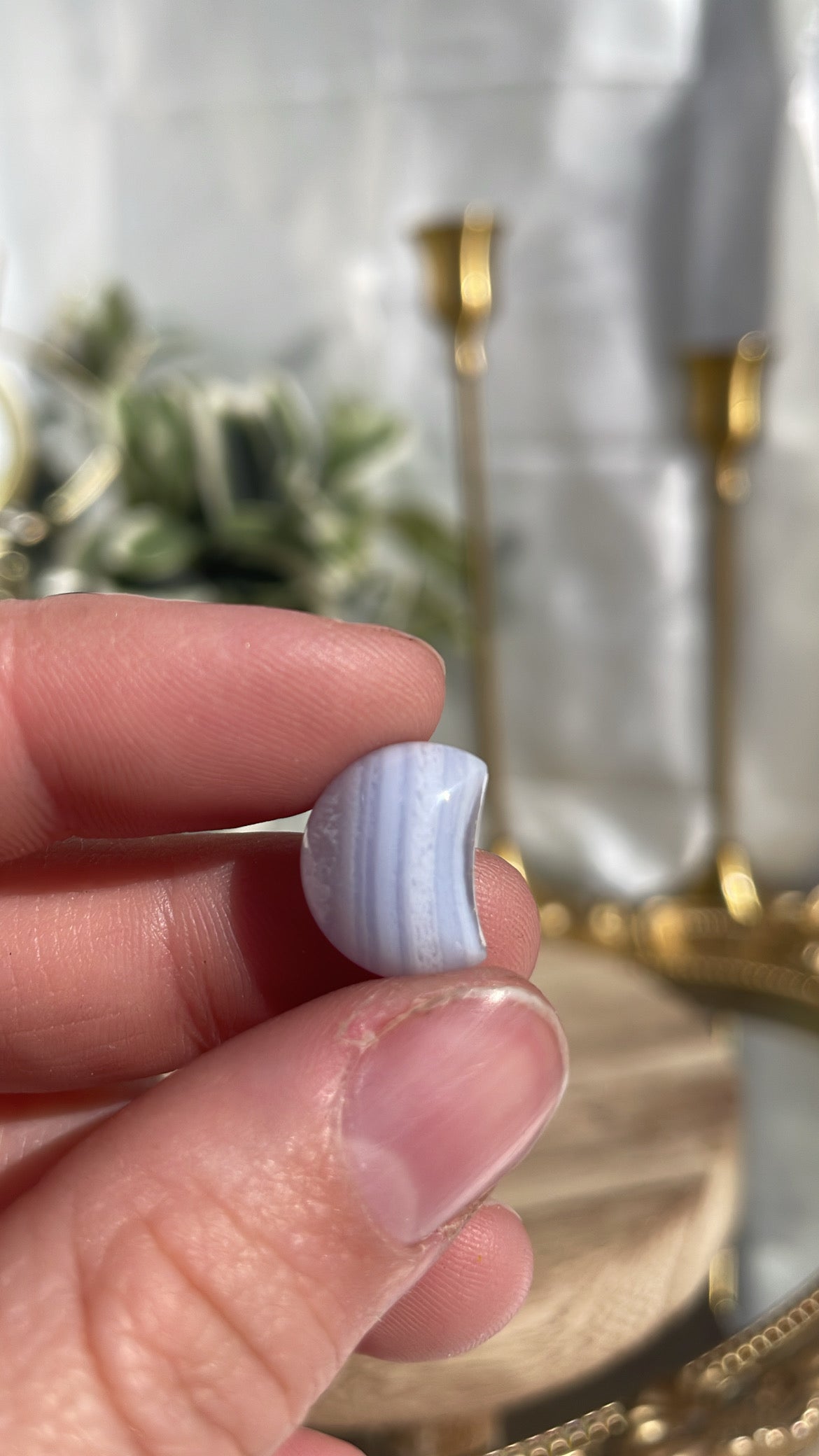 Blue Lace Agate Mini Moons