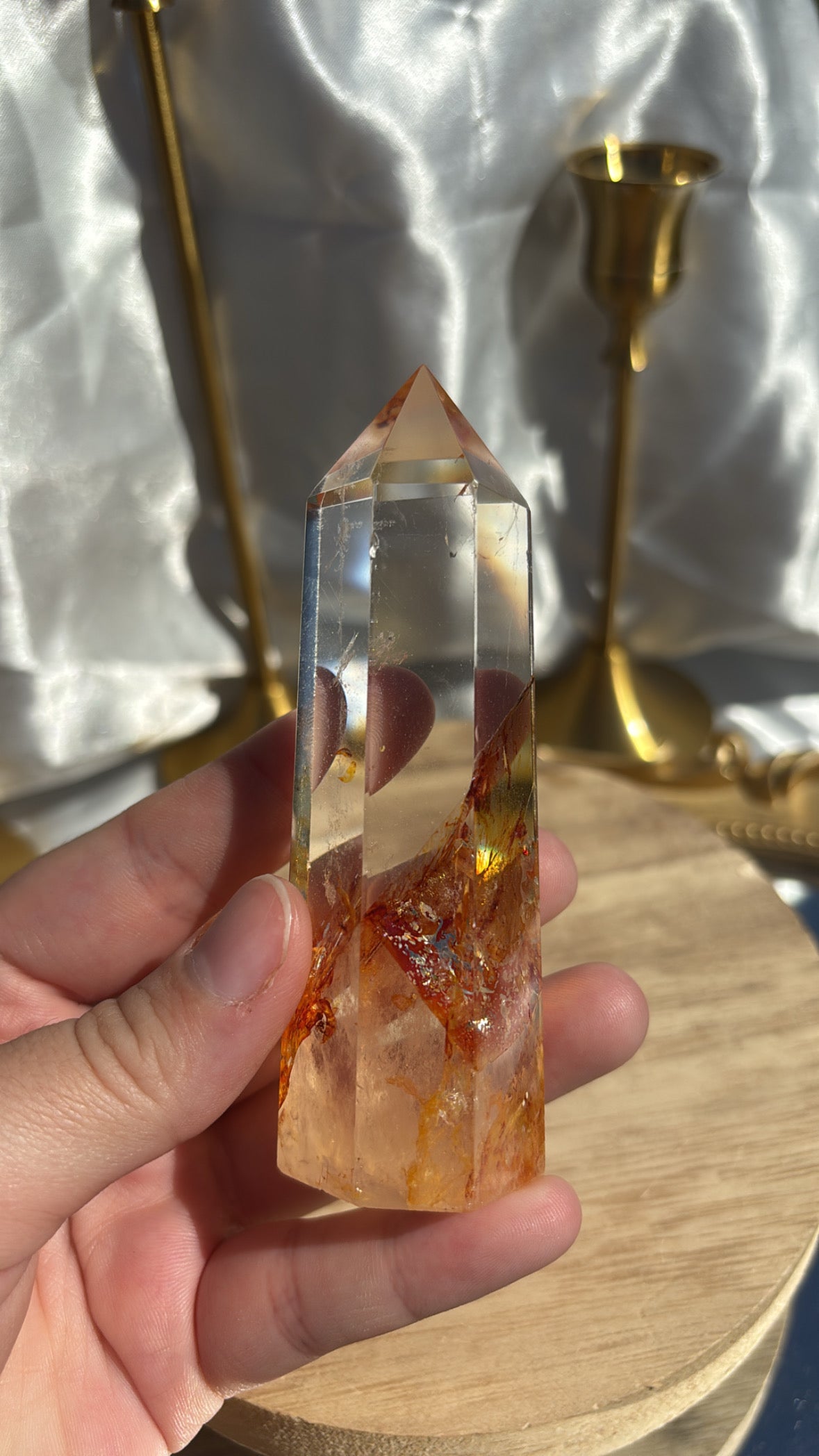 High Quality Golden Healer Hematoid Quartz Tower