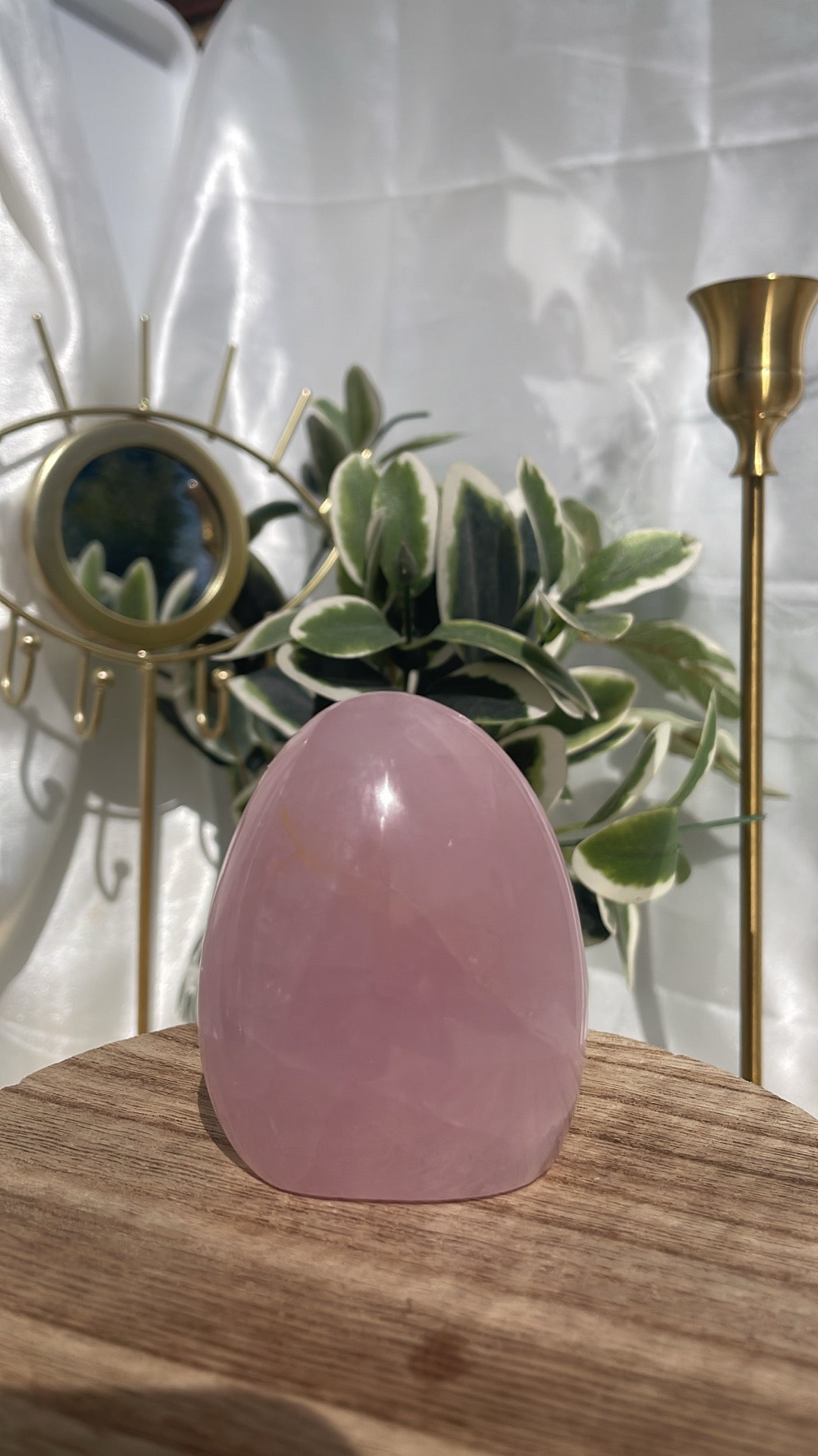 Rose Quartz Freeform With Golden Healer Inclusion