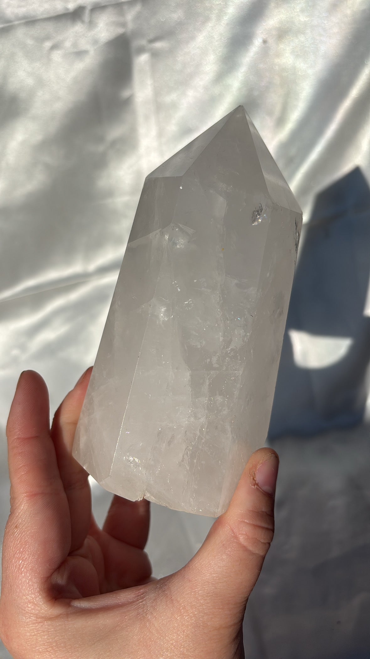 Milky Quartz Tower ( has little chips )