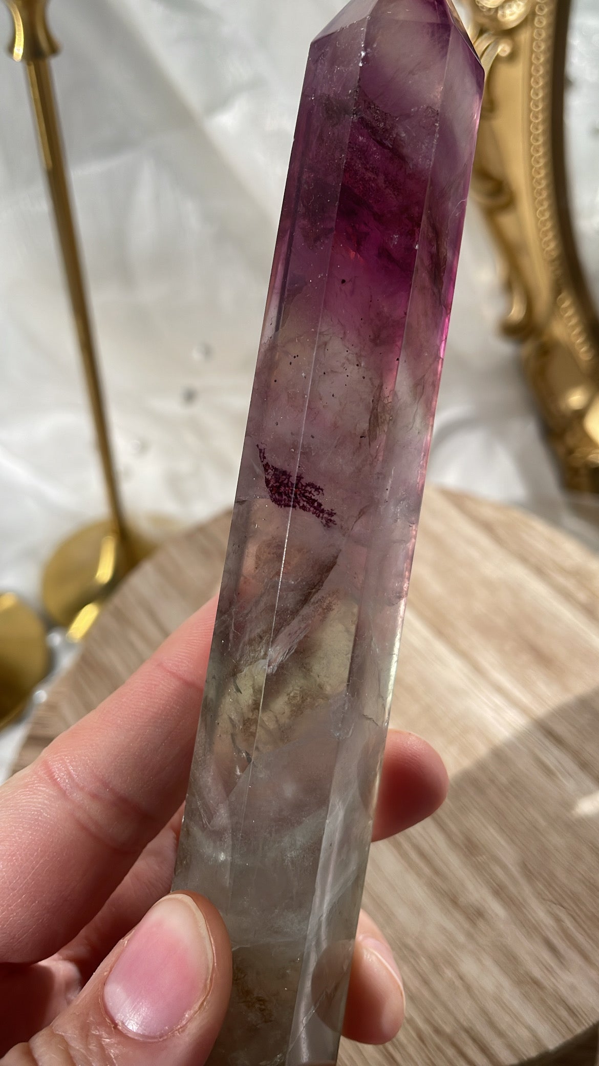 Fluorite Tower With Dendrites