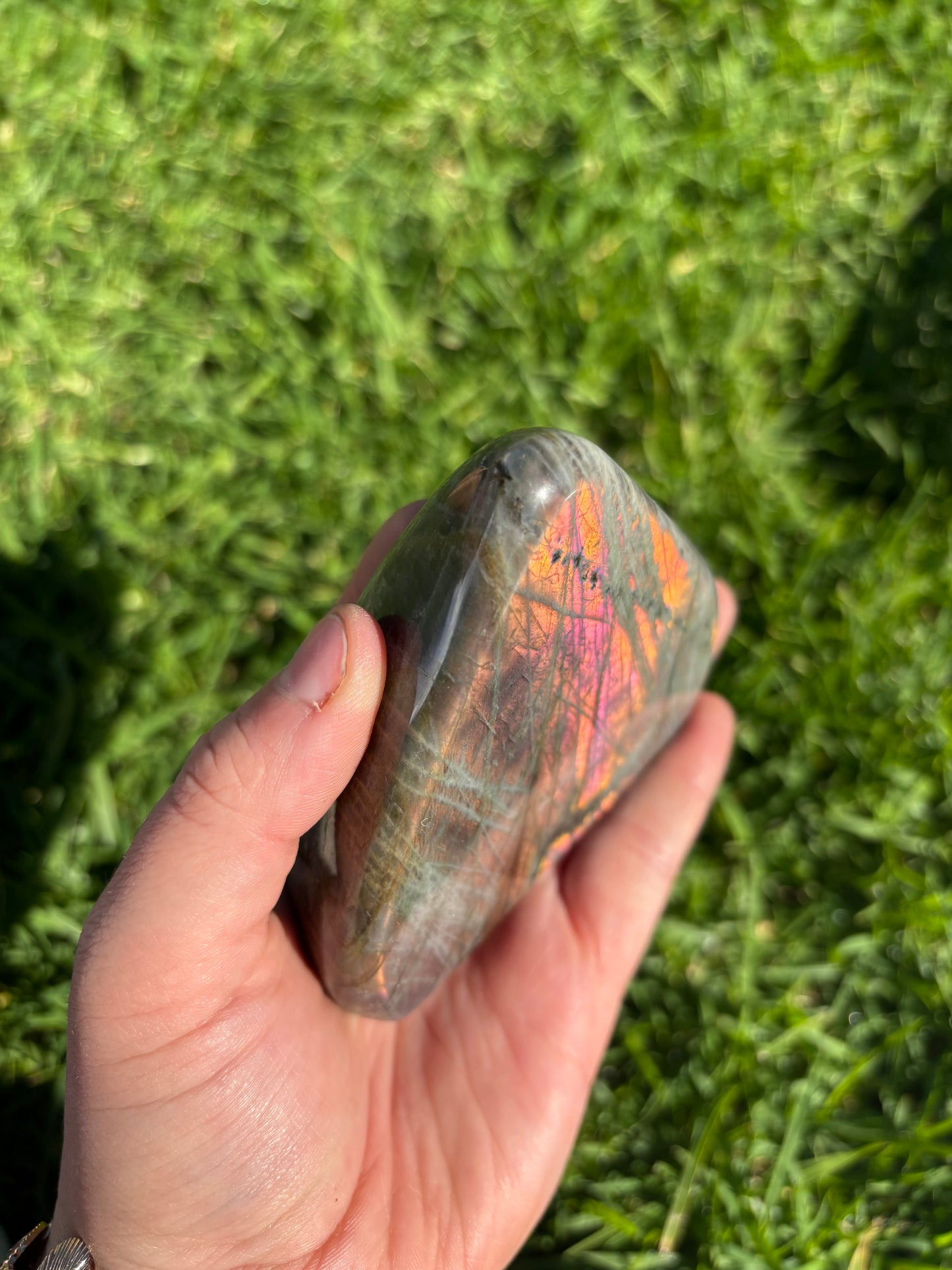 Pink/Orange Flash Labradorite Freeform