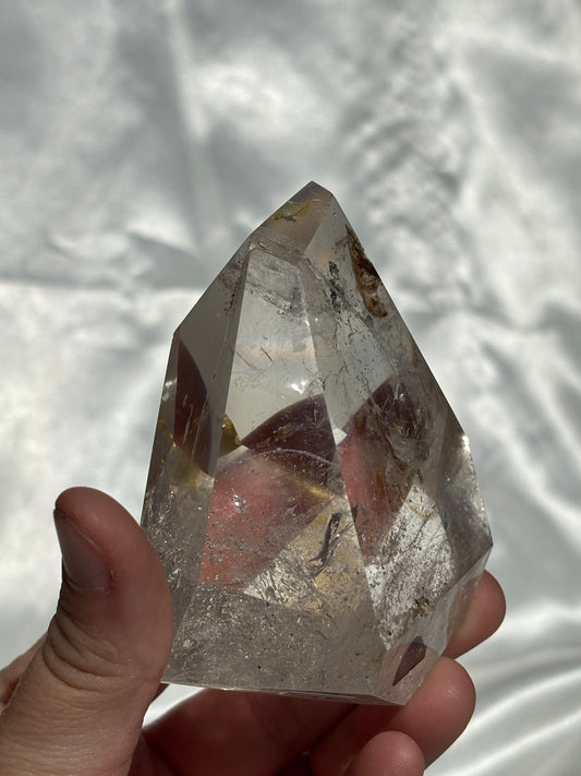 Included Quartz Freeform With Golden Healer And Black Tourmaline Inclusions