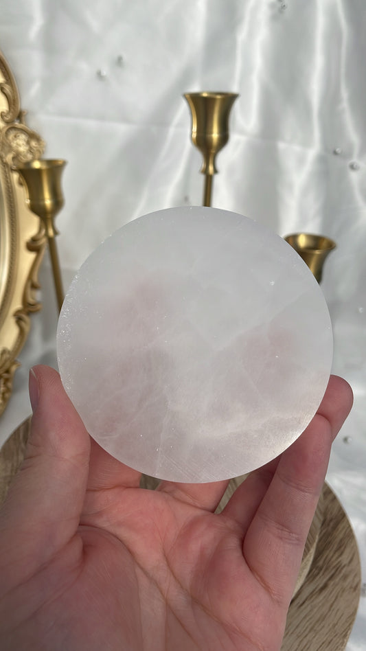 Selenite Circle Plates