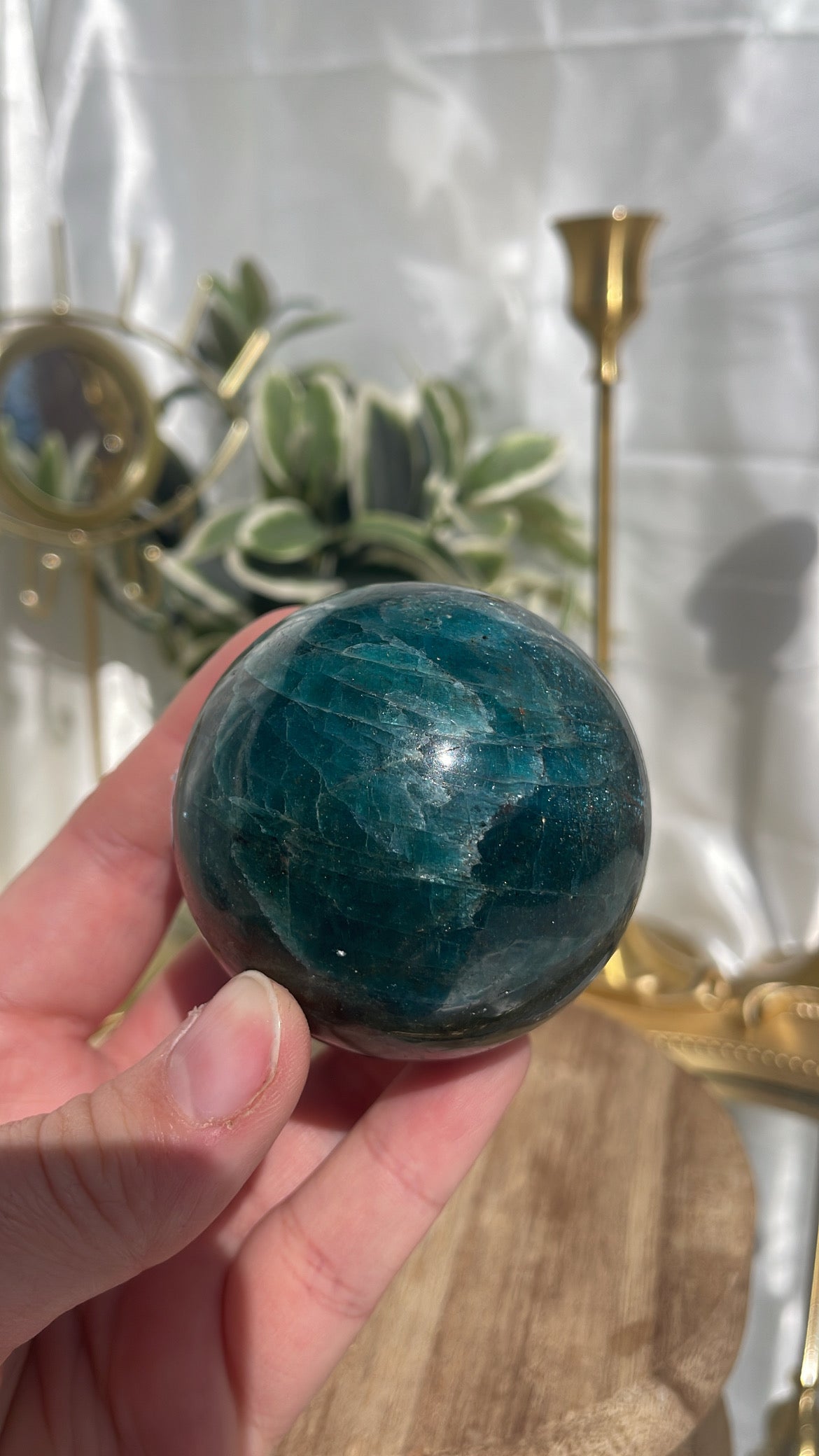 Blue Apatite Sphere