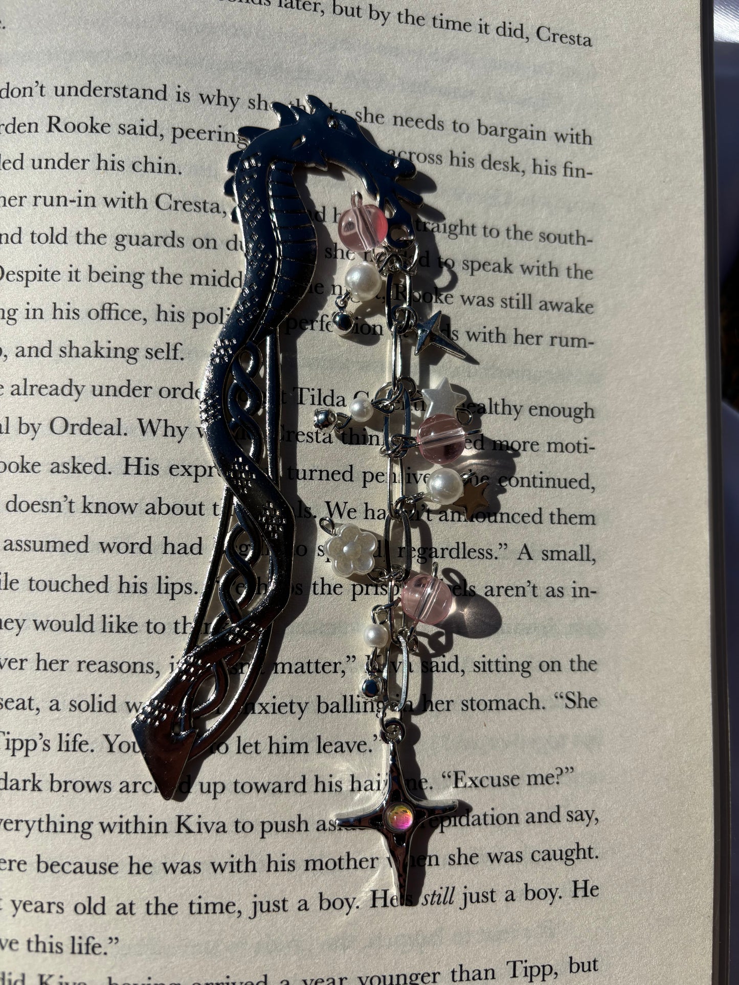 Sliver Dragon Charm Bookmark (LILAH)