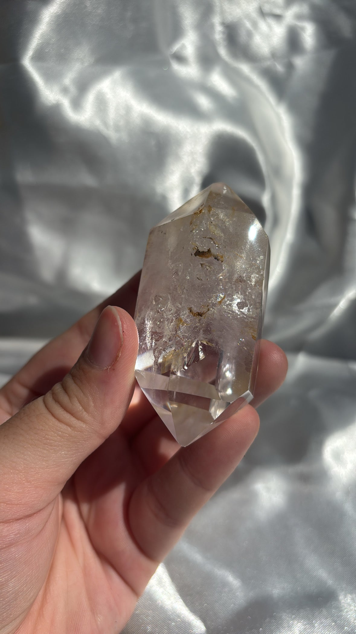 Clear Quartz With Golden Healer Inclusions DT