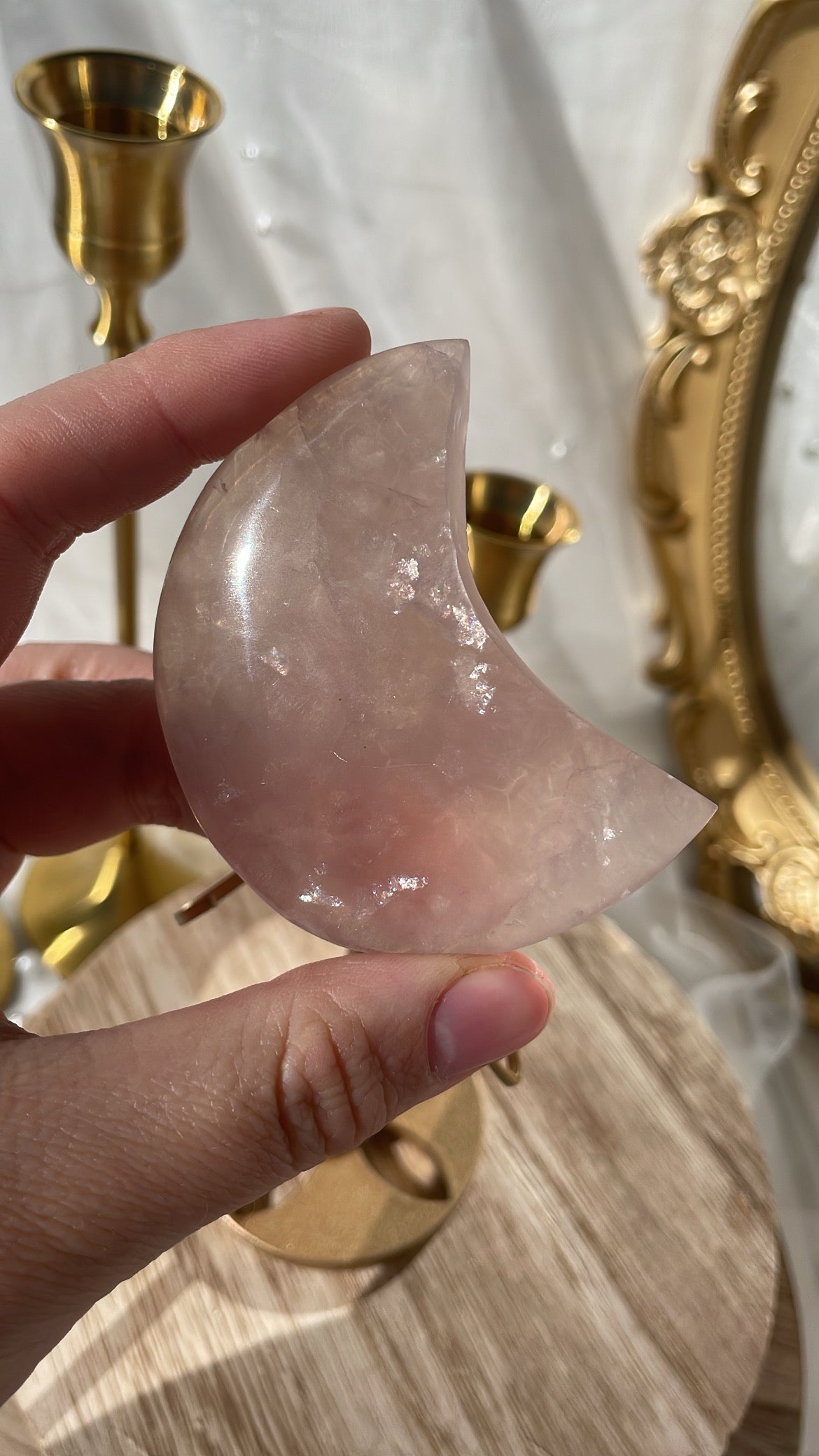 Pink Fluorite Moon