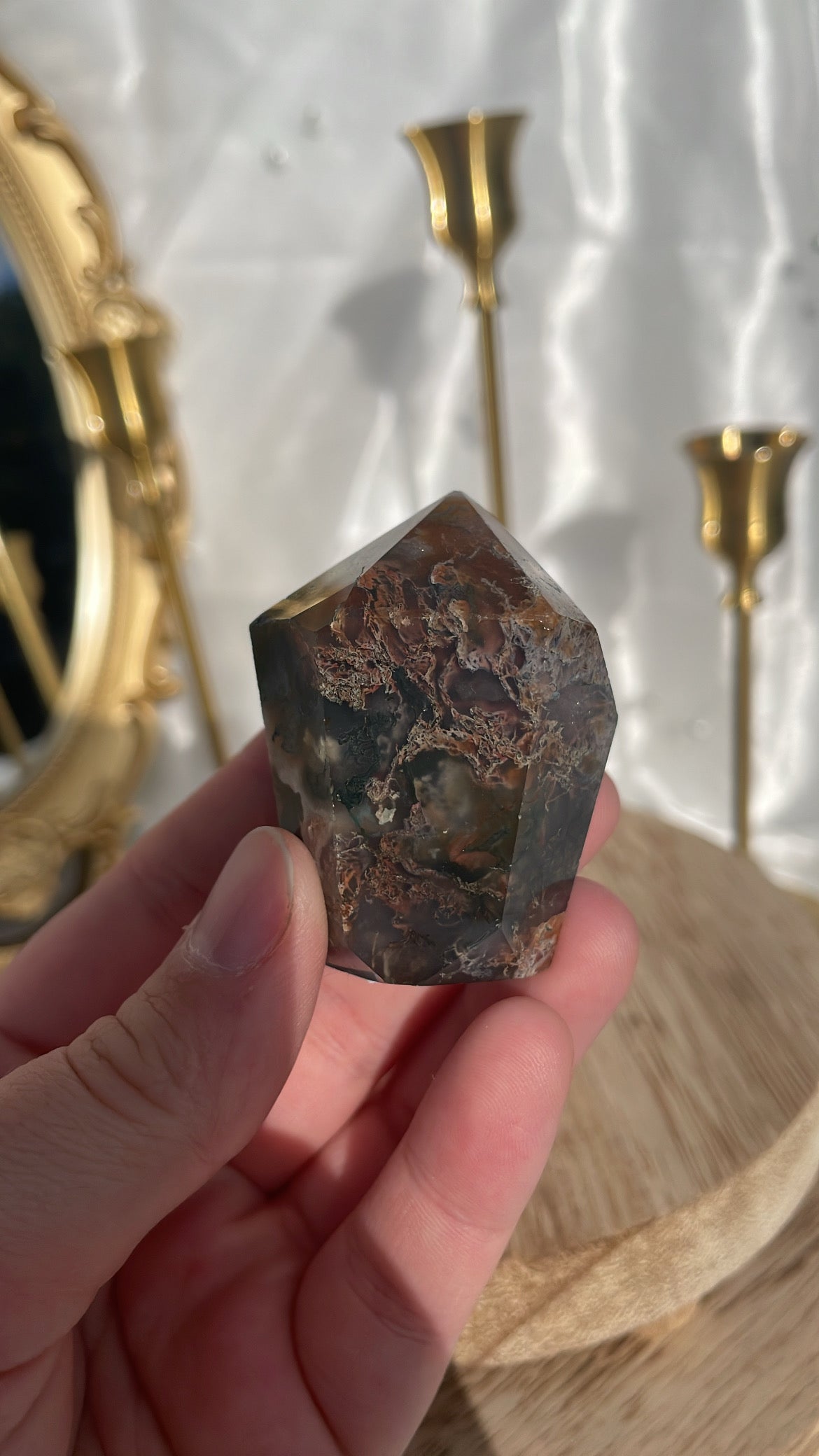 Moss Agate Cupcake Point