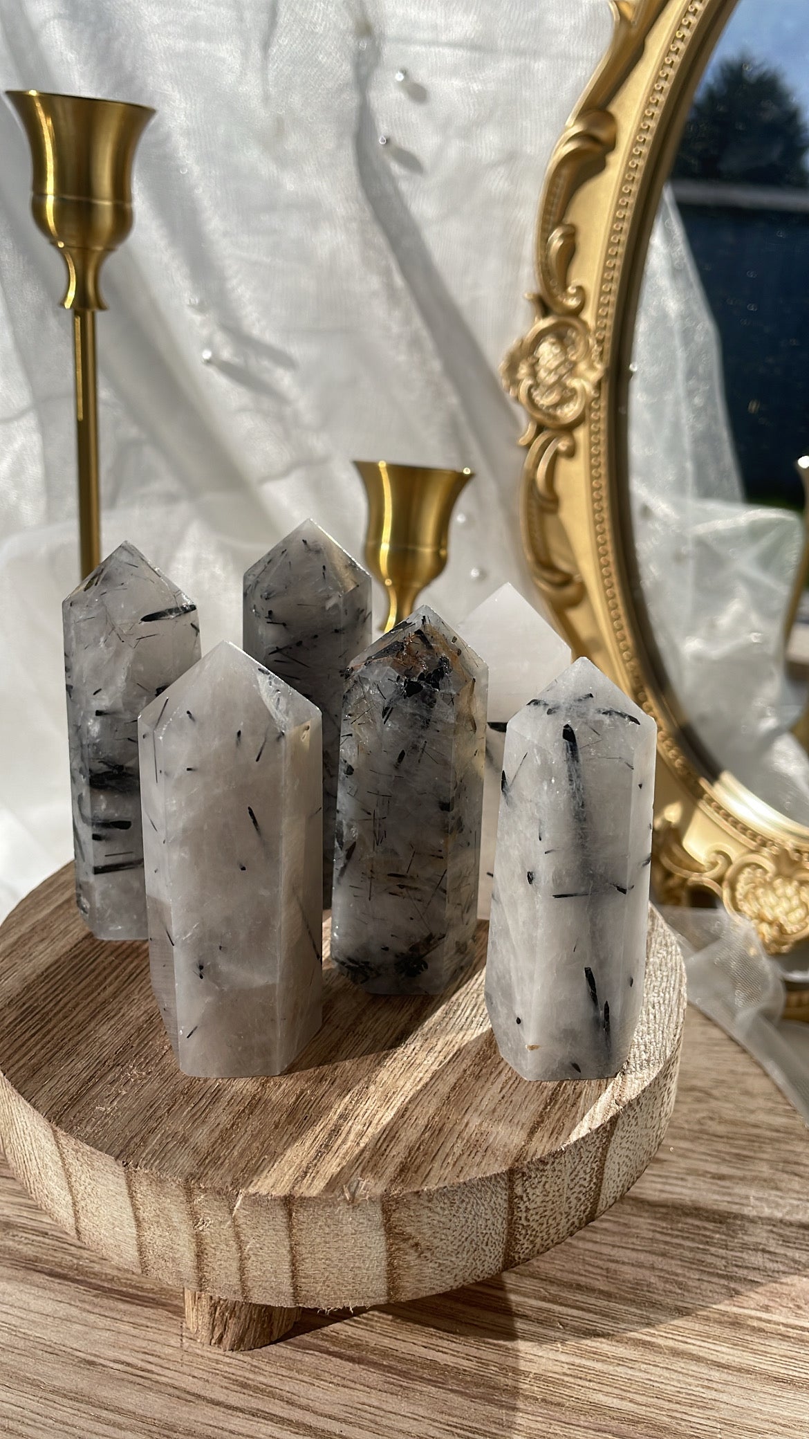 Tourmaline Quartz Points