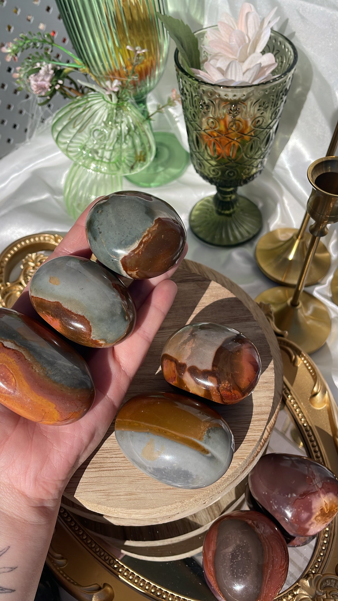 Polychrome Jasper Palmstones