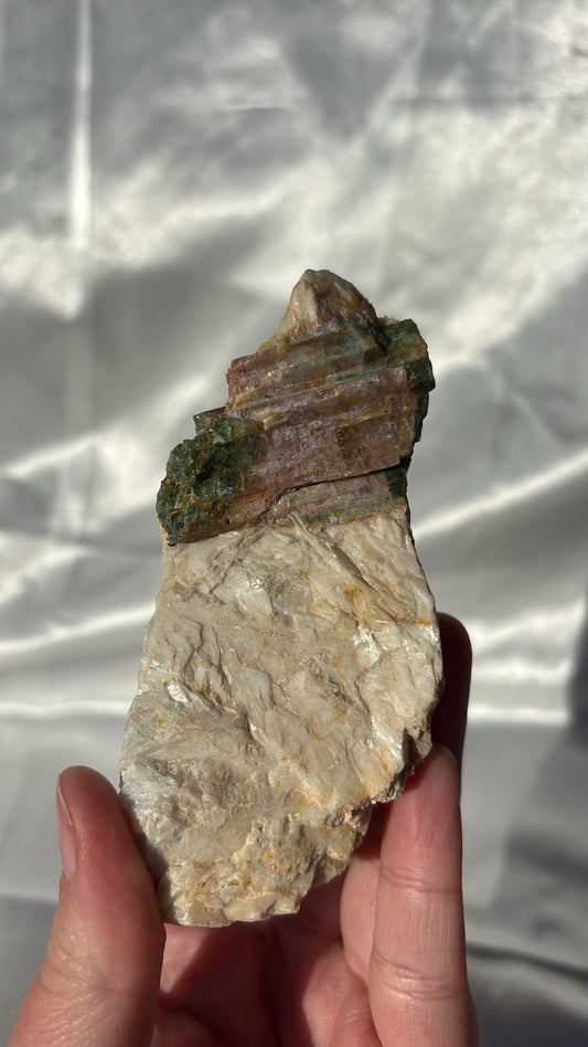 Watermelon Tourmaline On Quartz
