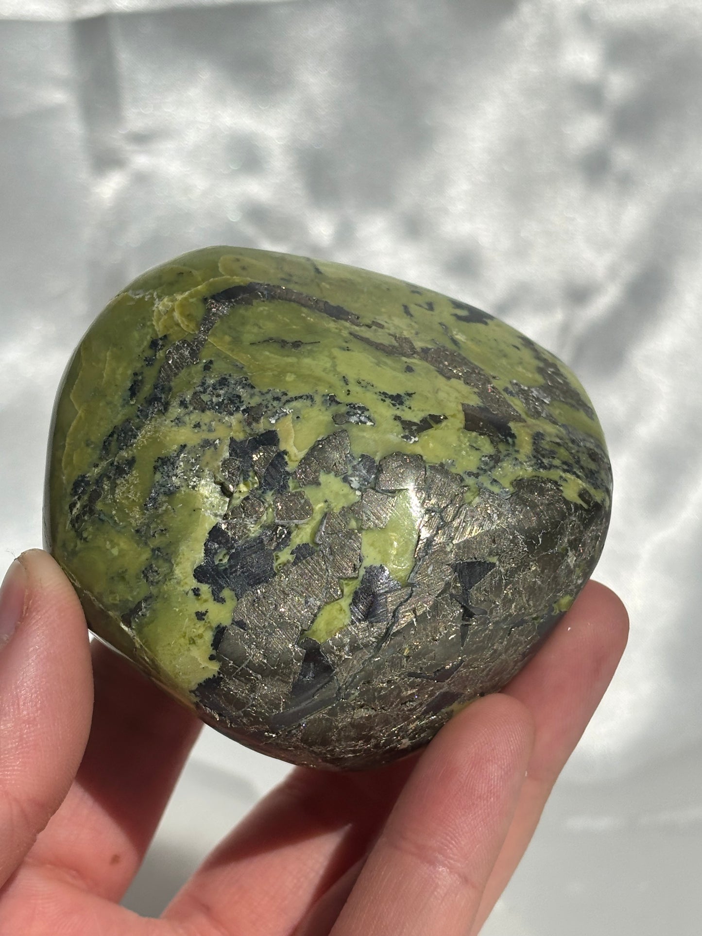 Serpentine With Pyrite Freeform
