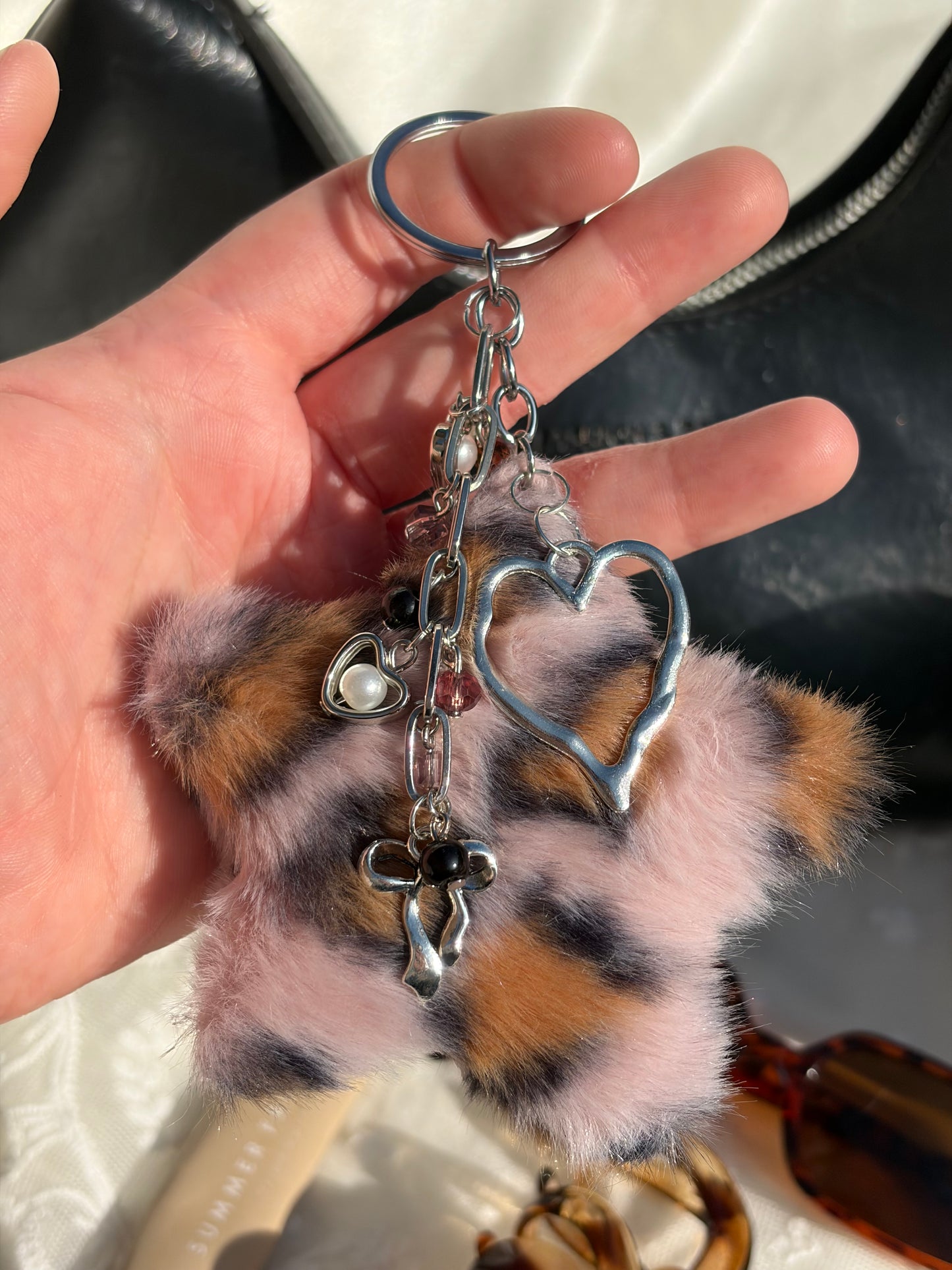 Sliver Cheetah Bag Charm