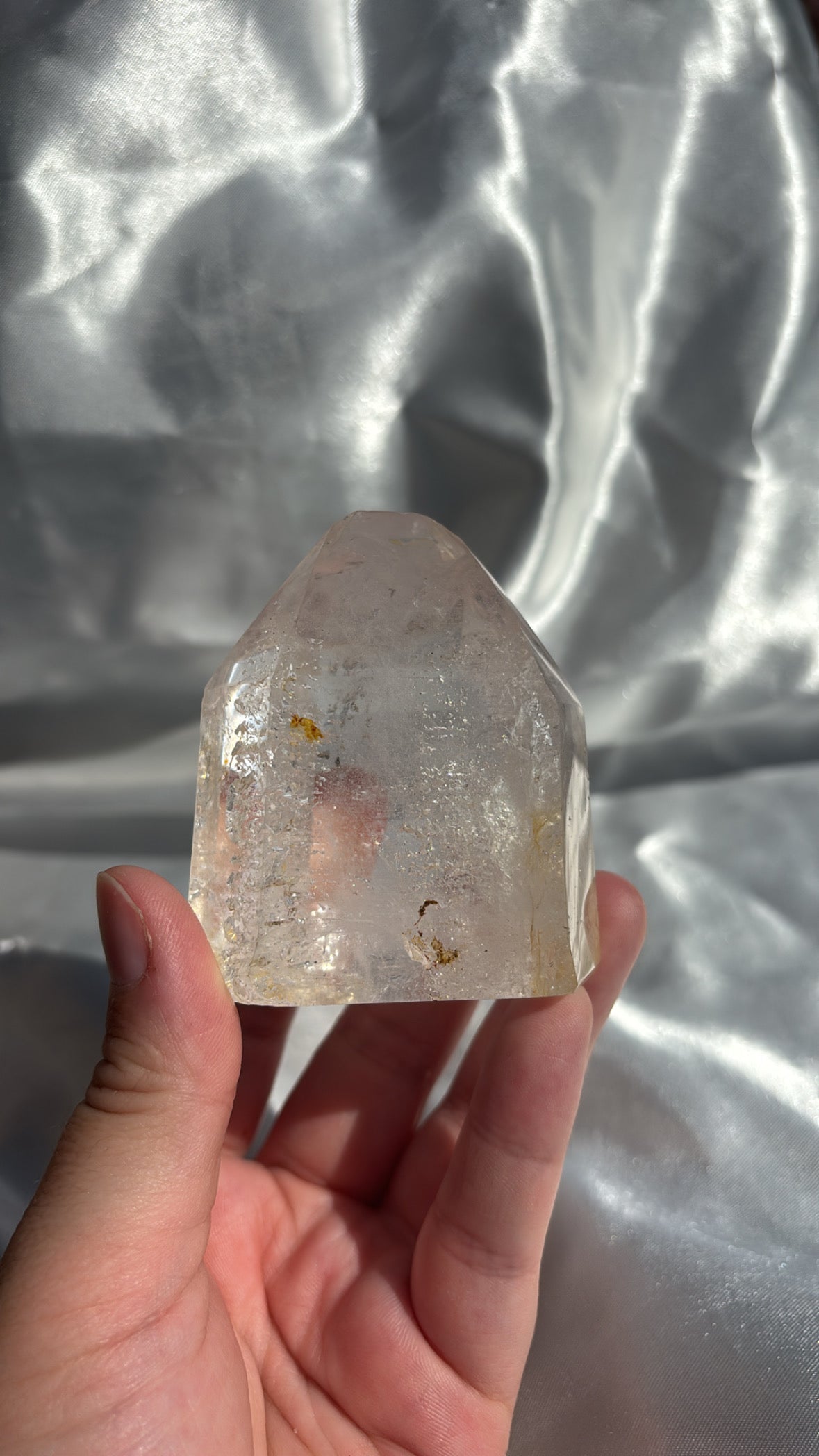 Clear Quartz With Golden Healer Inclusions