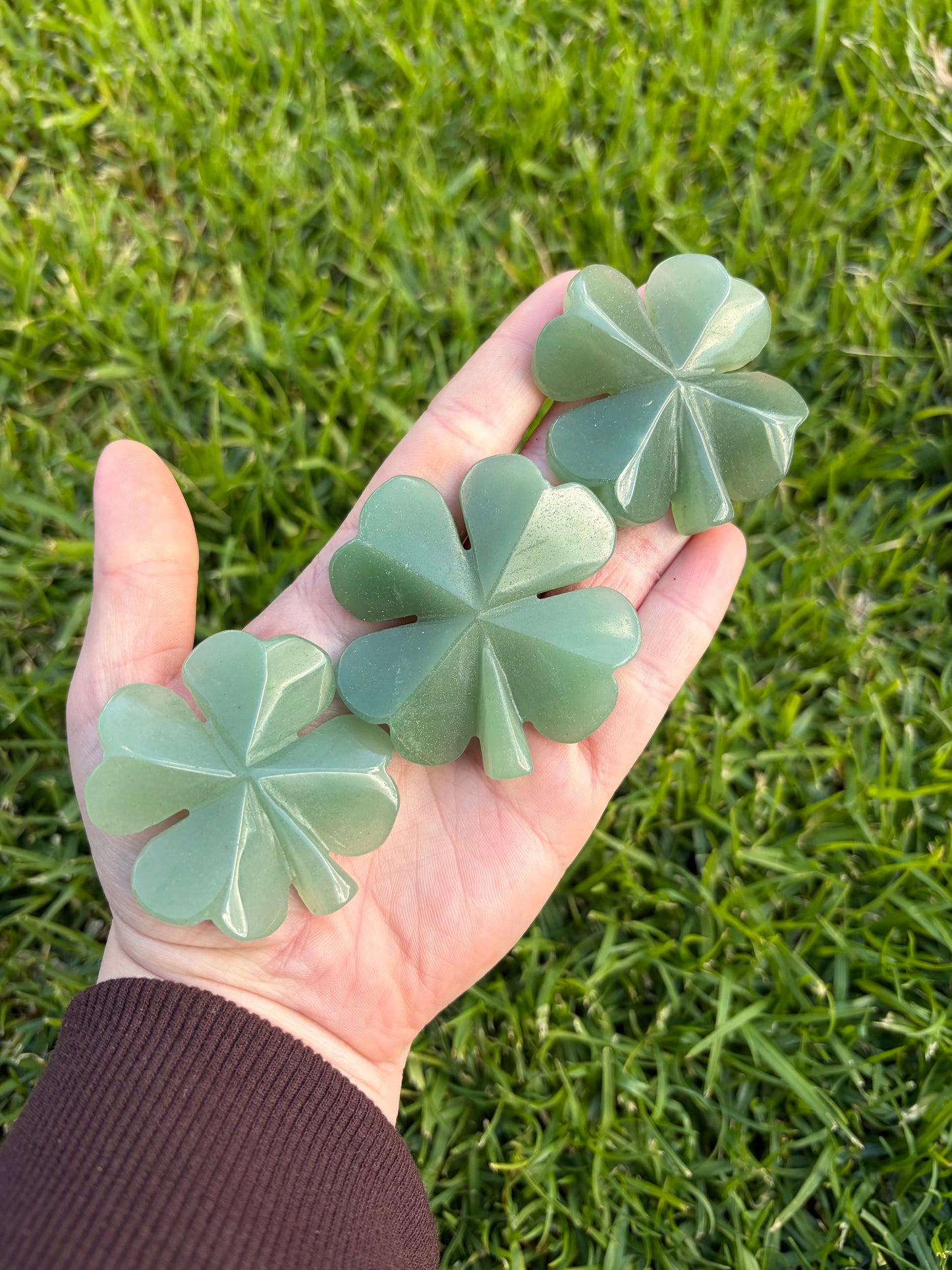 Green Aventurine Clover Leaf