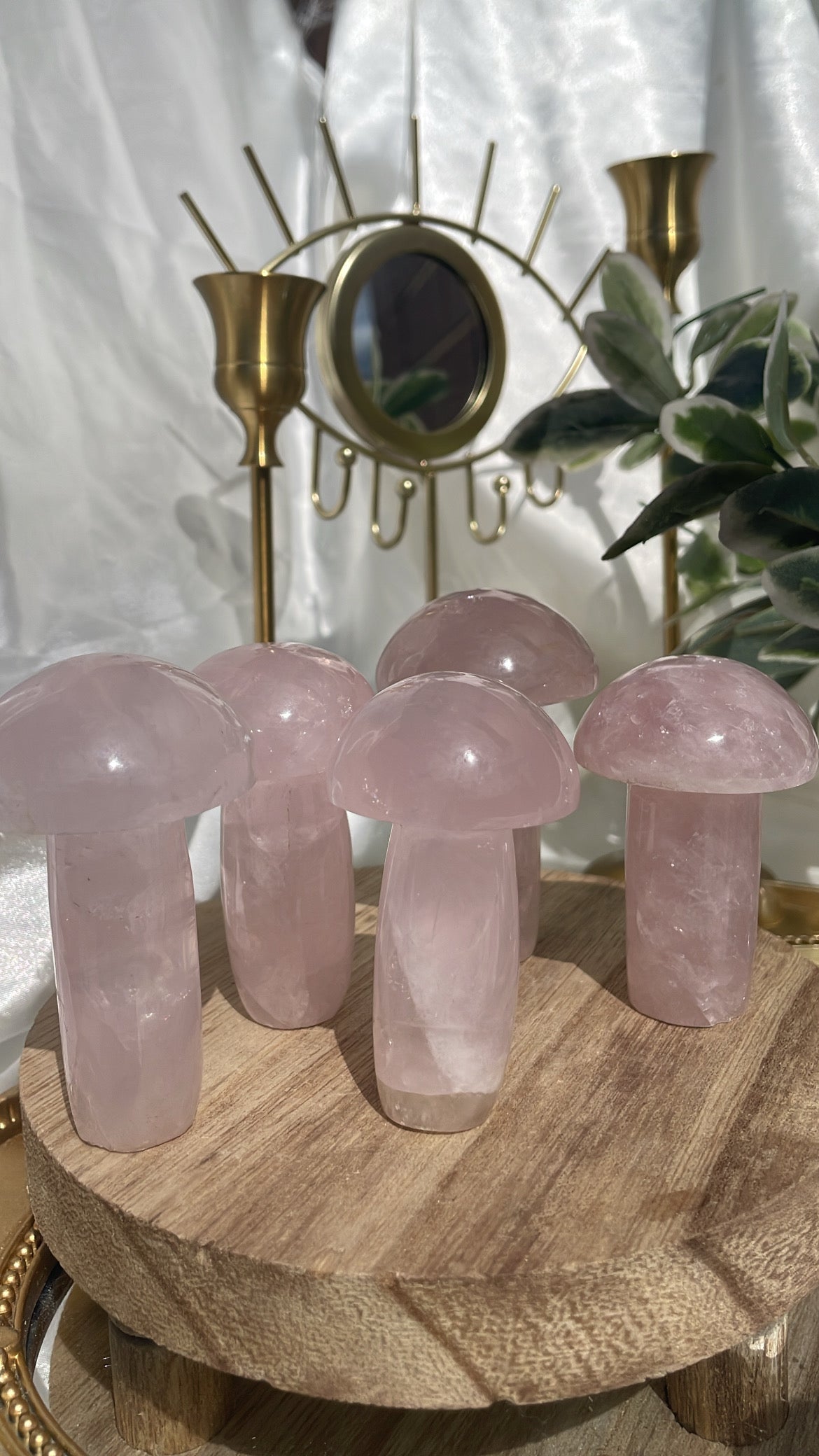 Rose Quartz Mushrooms