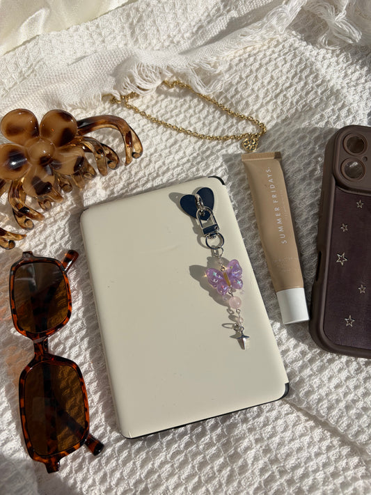 Purple Sliver Mini Charm Accessory With Clear And Rose Quartz (MAIA)