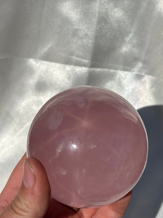 Rose Quartz Sphere From Madagascar With Star