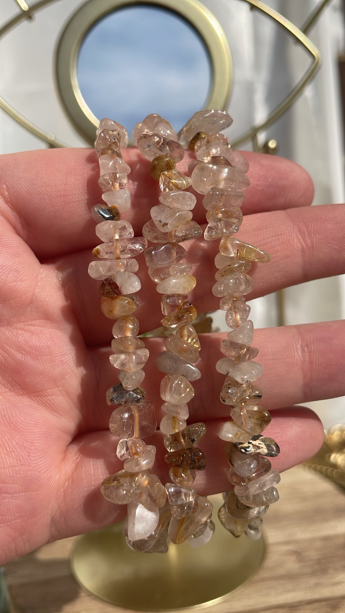 Gold Rutile Chip Bracelets