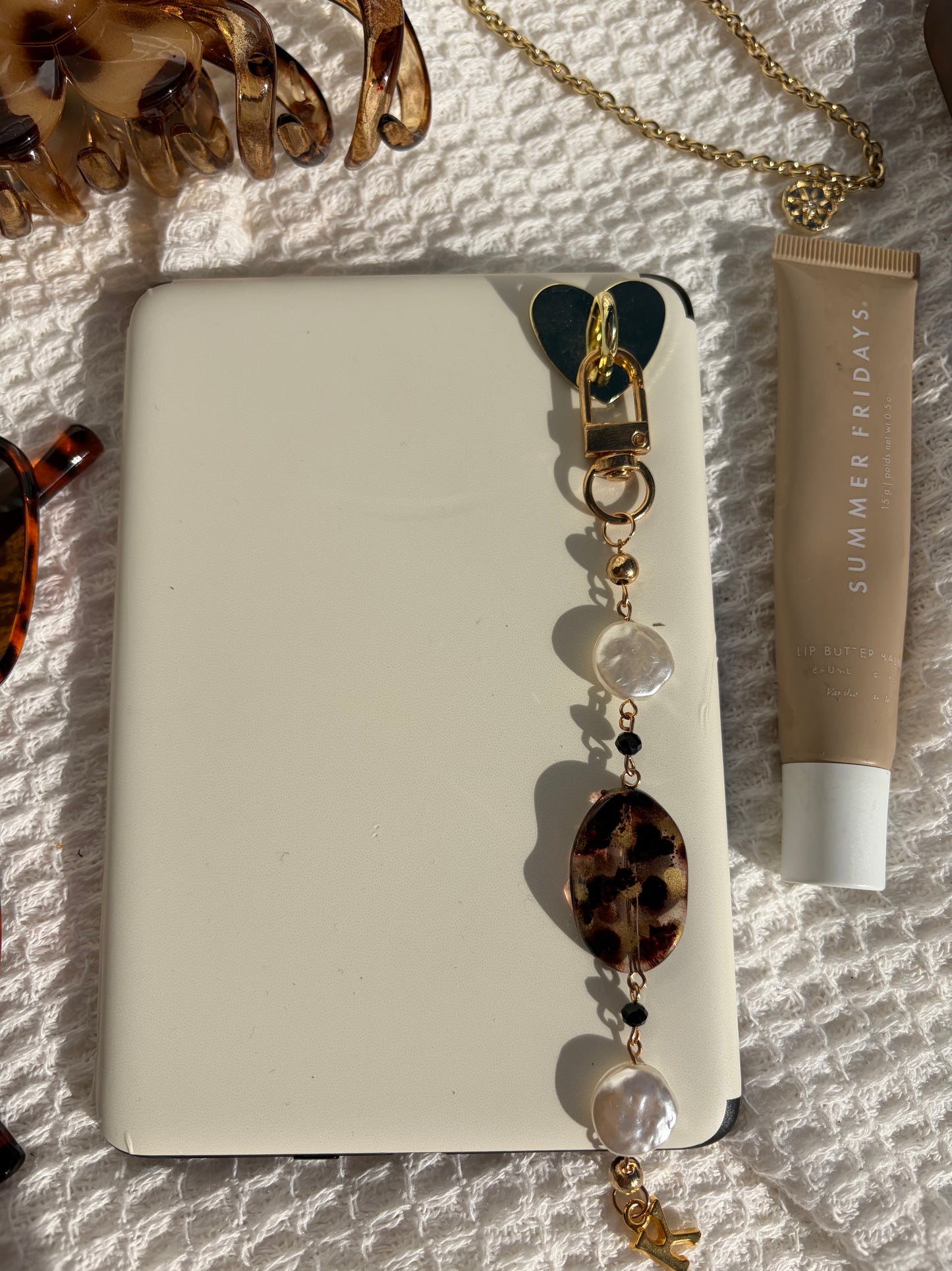 Gold Charm Accessory With Letter Charm (ZARA)