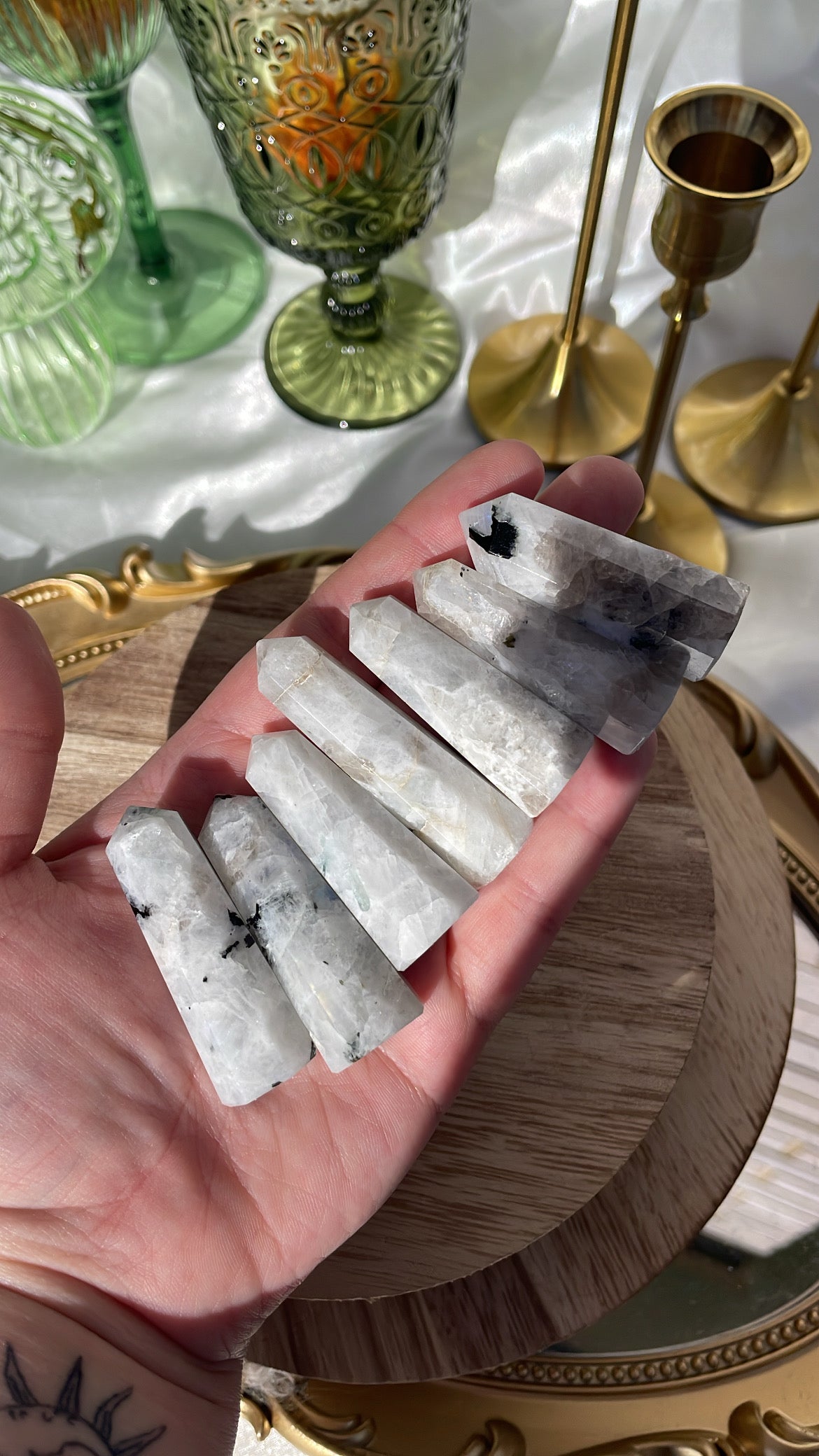 Rainbow Moonstone Points