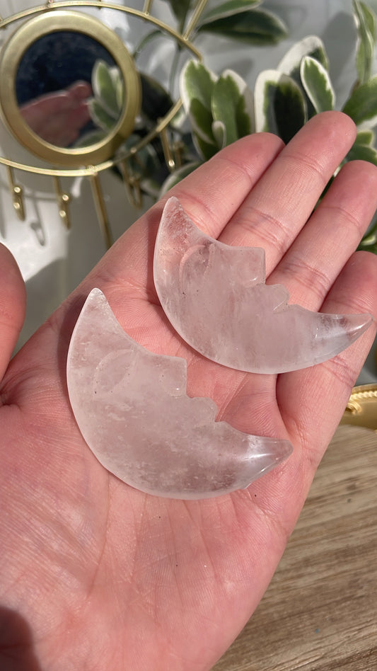 Clear Quartz Moon Face