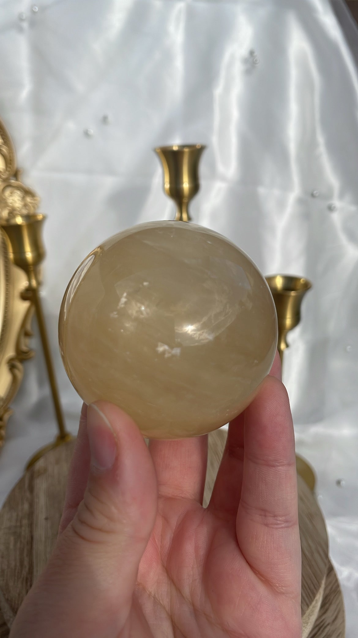 Honey Calcite Sphere